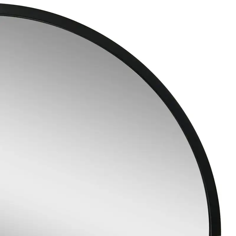 

Traditional Plastic Round Wall Mount Mirror, Black
