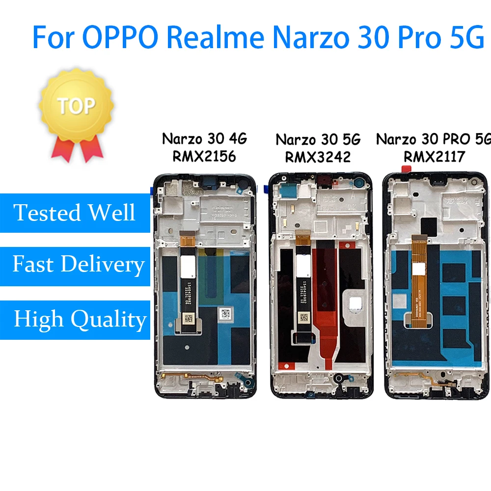 ЖК-дисплей сенсорный для Oppo Realme Narzo 30 4G/5G RMX2156 RMX3242 ЖК-панель дигитайзер для Realme Narzo30 Pro 5G RMX2117 ЖК-части