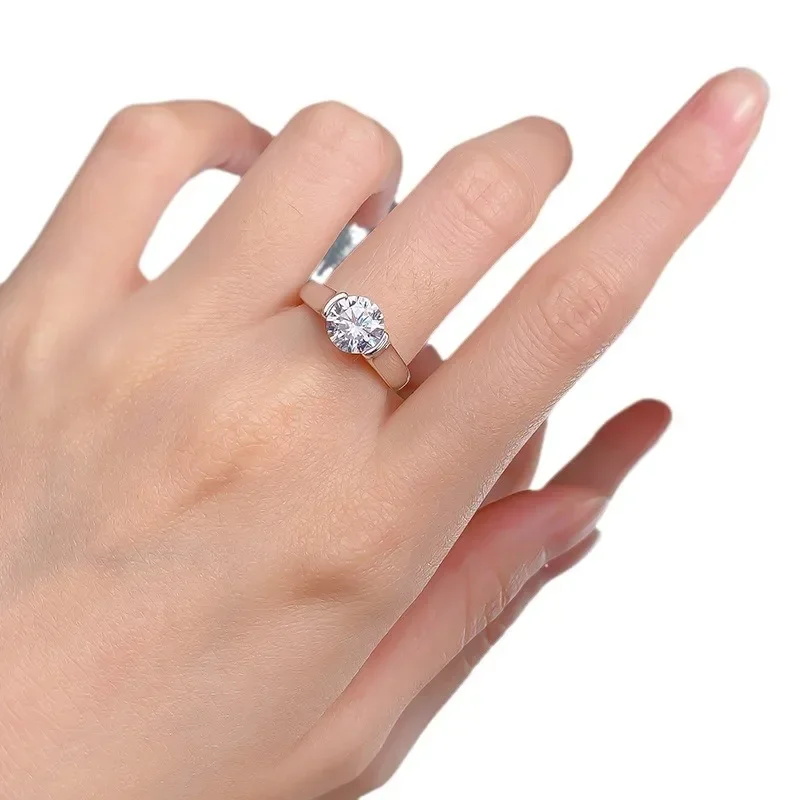 Кольцо женское из серебра 7 5 пробы с высокоуглеродистыми бриллиантами