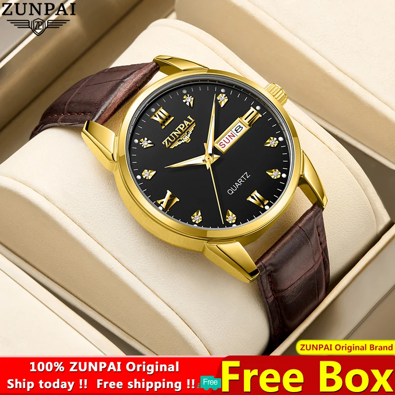 

100%Original WISHDOIT Watch For Men Waterproof Leather Fashion Luxury Men Watches Waterproof Luminous Quartz calendar WristWatch