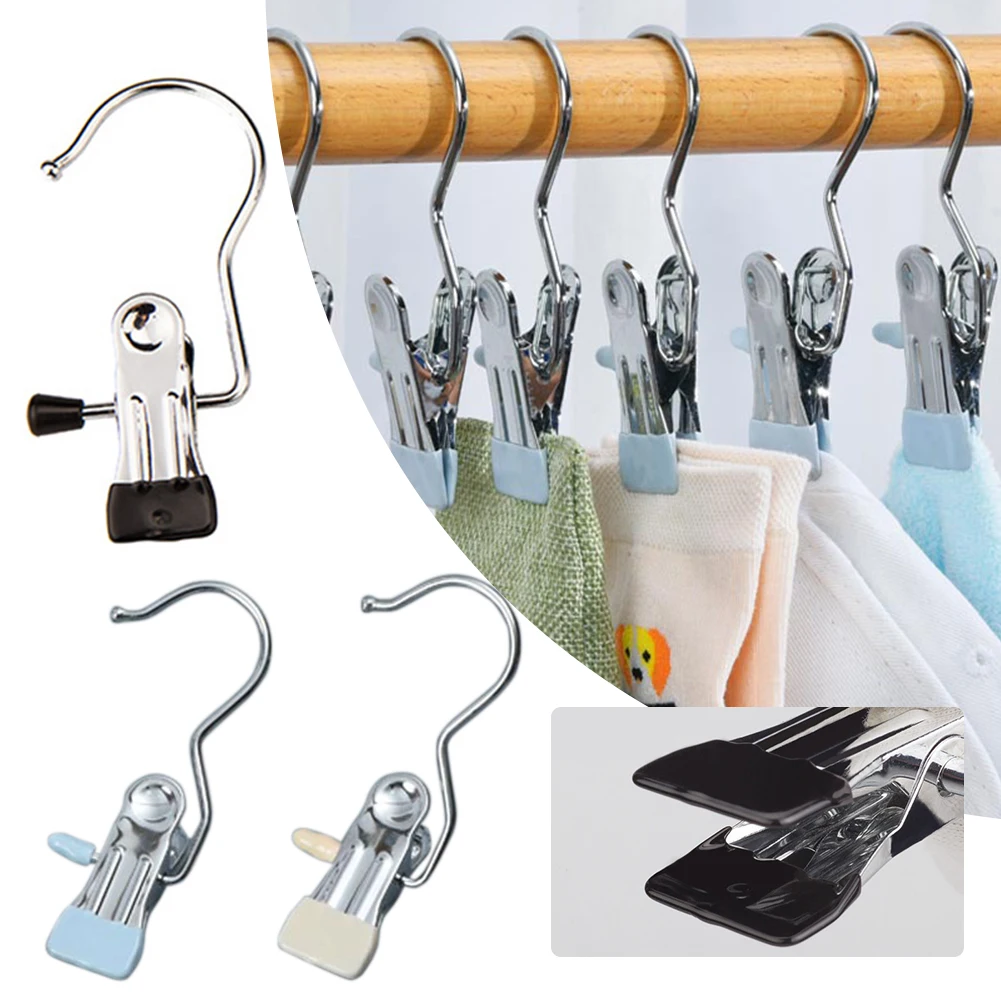

10PCS Metal Clip Hooks Portable and Comfortable Practical Solid Steel Material Smooth Rubberised Coating Non Slip органайзер