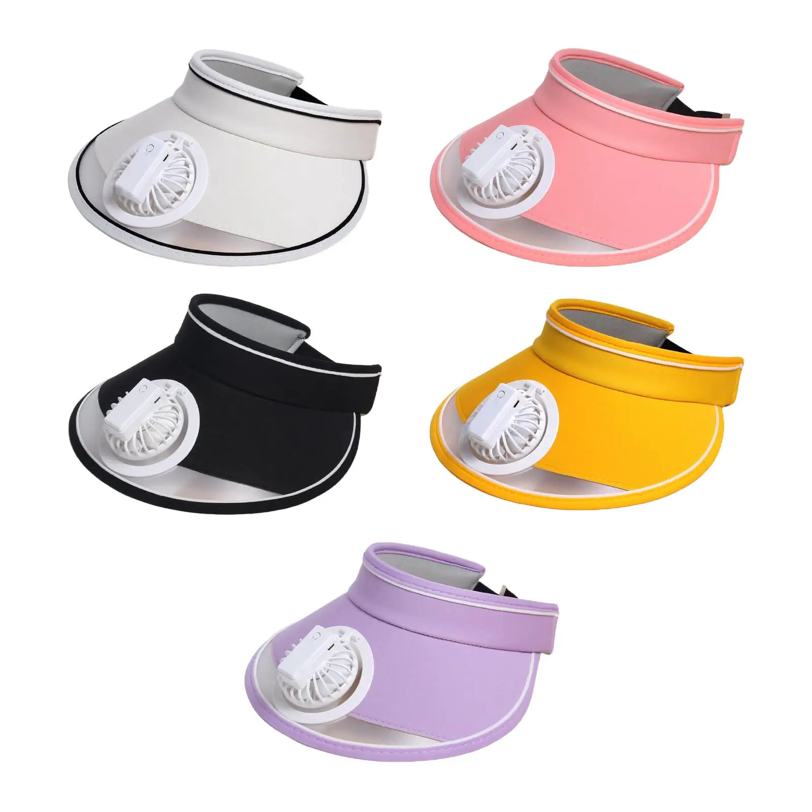 

Mini Fan Hat Portable Wide Brim Visors Hat with Fan Sun Visor Fan Hat for Kids Adults Girls Boys Men Women Fishing Outdoor