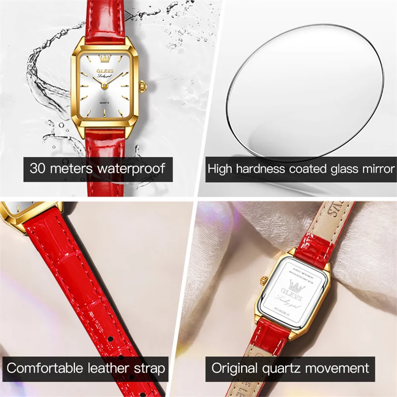 OLEVS 2023 New Fashion Women Bracelet Necklace Set Quartz Watches Top Brand Luxury Leather Elegant Ladies Watch Relogio Feminino