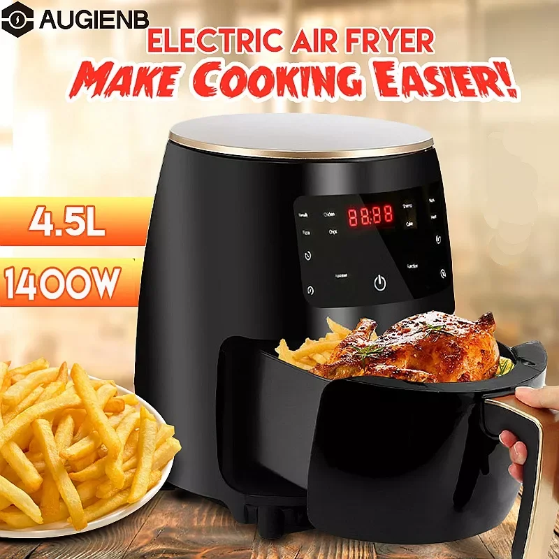 

AUGIENB 4.5L Intelligent Deep fryer for home Oil free air fryer toaster oven Big capacity French fries machine digital air fryer