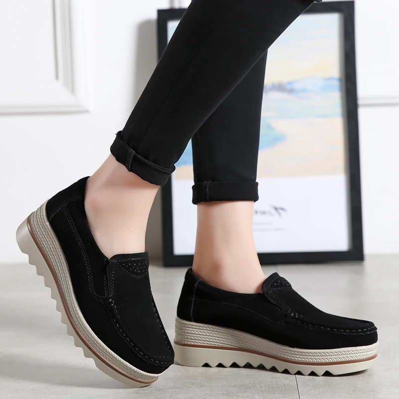 

Women's Shoes 2022Fashion Casual Heightening Comfortable Breathable Leather Walking Sneakers Thick Sole Women's Shoes Large Size