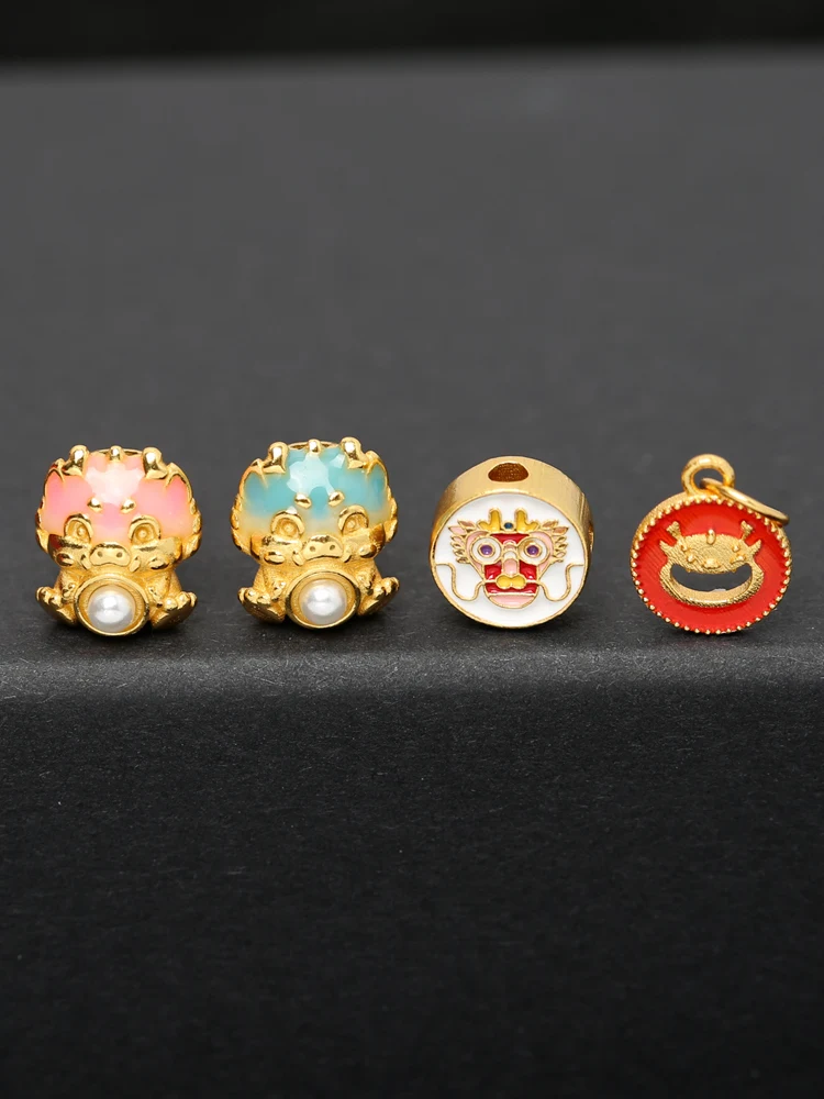 925 старинные посеребренные бусины со знаком зодиака дракон счастливые клецки