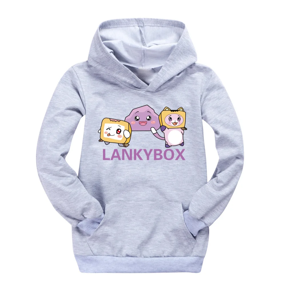 

Fashion Kids Clothes Autumn Boys Girls Lankybox Graphic T-shirt Teens Pocket Hoodies Hooded Sweatshirt Top Children's Clothing