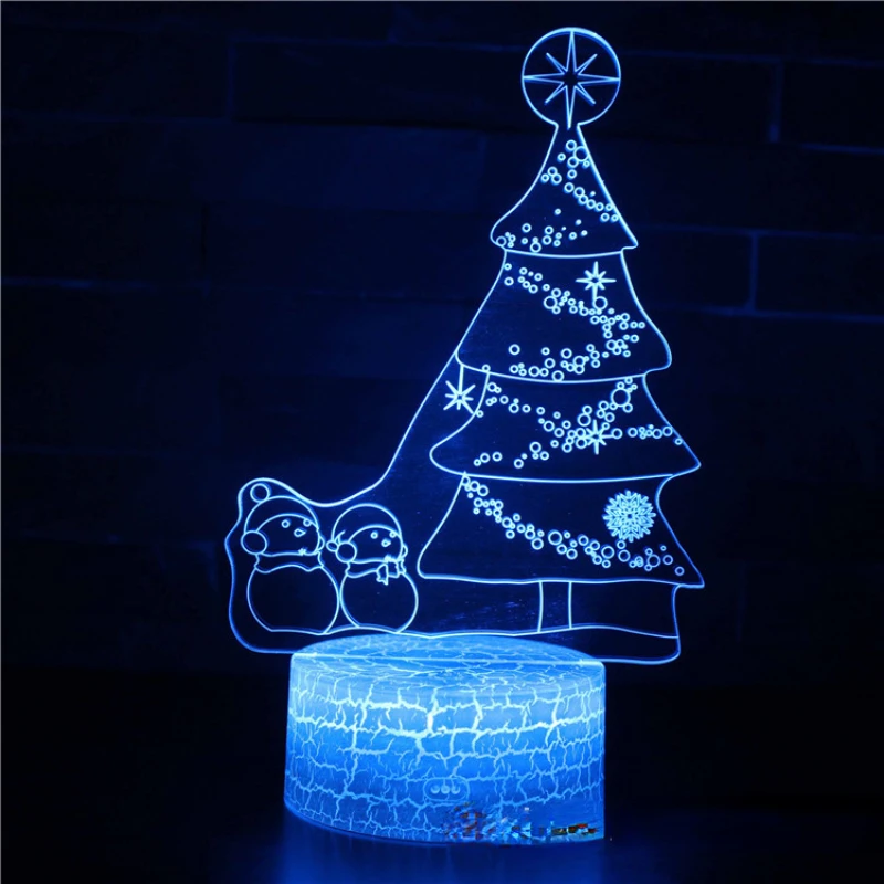 

Happy New Year Santa Claus 3D Night Light LED Lights Acrylic Transparent Neon Xmas Gifts Christmas Decorations for Home Bedroom