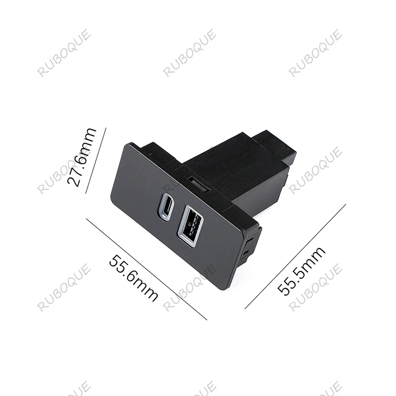 Фото 1 шт., 12 В, 22 Вт, двухпортовое USB-зарядное устройство, автомобильная розетка типа C, розетка для зарядки PD, адаптер питания для телефона для Volkswagen Golf 7/7,5 №3