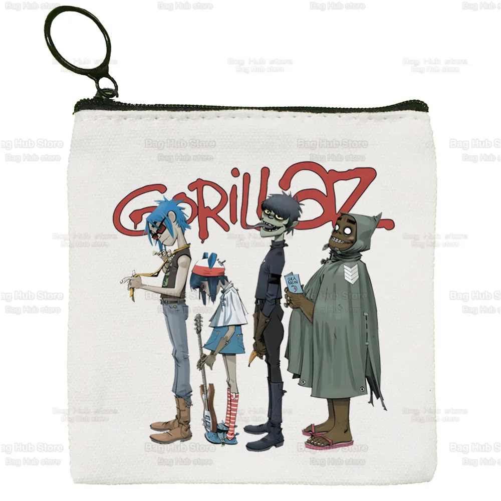 Gorillaz PUNK ROCK Cartoon Canvas Coin Purse Storage Pouch ChakaKhan Noodle Canvas Bag Coin Bag Key Coin Purse