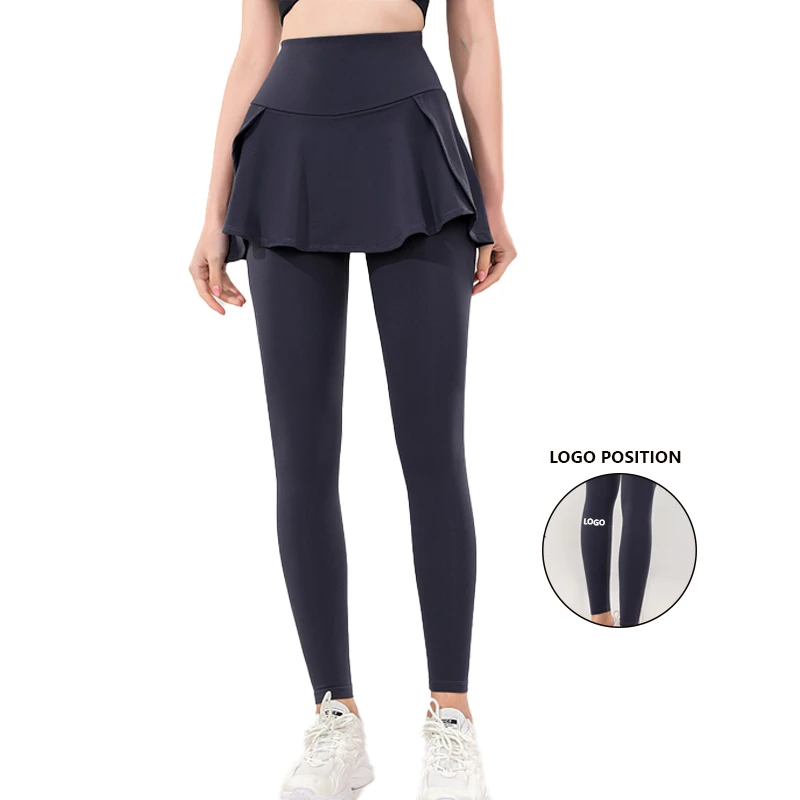 

Women's Fitness Pants With Belly Lifting Buttocks Covering Buttocks Bottoming Yoga Breathable Fake Two-Piece Pants