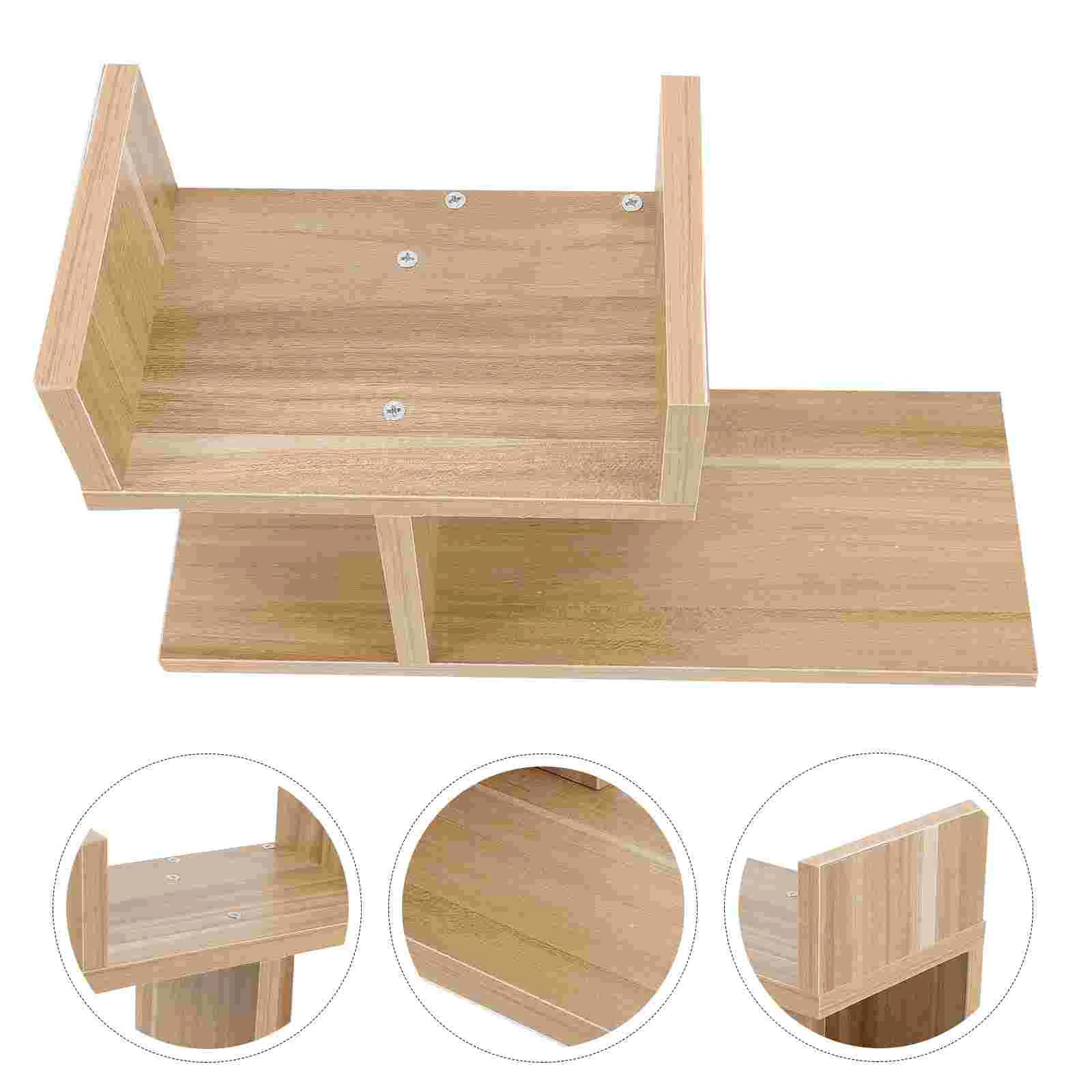 

Storage Shelf Desk Holder Wooden Organizer Book Home Desktop Bookshelfoffice Magazine Bedroom Rack