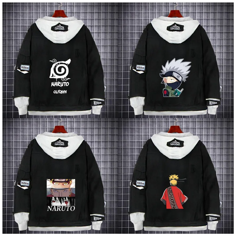 

Black Akatsuki Outerwear Coat Sharingan Naruto Denim Jacket Sweatshirts Hoodies Itachi Cool Uchiha Sasuke Oversized Hooded