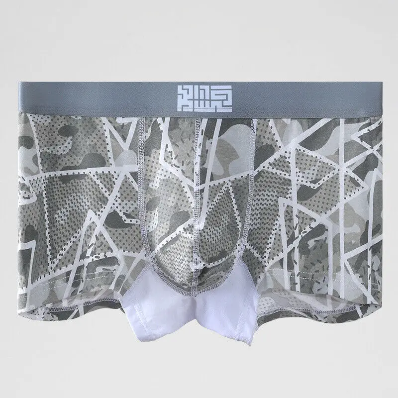 

Mesh Boxer Briefs Sexy Trunks Cotton Panties U Convex Pouch Breathable Undies Calsoncillos Para Bikini Hombre Men's Panties