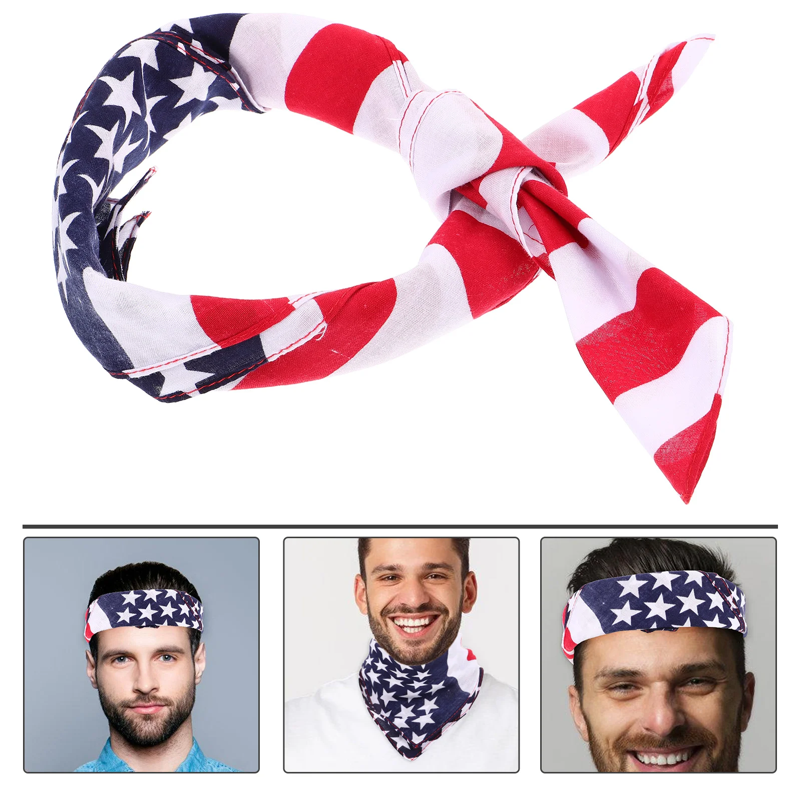 

Headbands Usa Flag Outdoor Headscarf Red White Blue Pocket Squares Men Cloth Printed Hair Man American Wrap