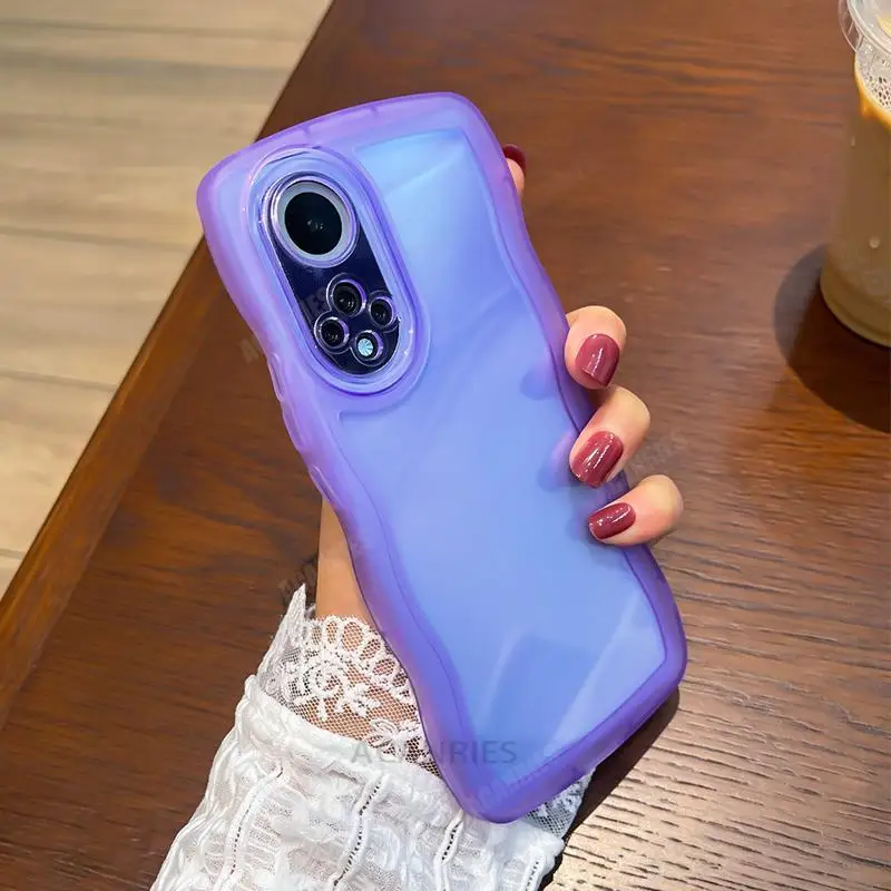 

Transparent Curly Wave Case ForNova9 Honor50 Huawei Nova 9 8 7se 9pro Honor 50 70 60 Pro Se 50pro Shockproof Silicone Cover P30
