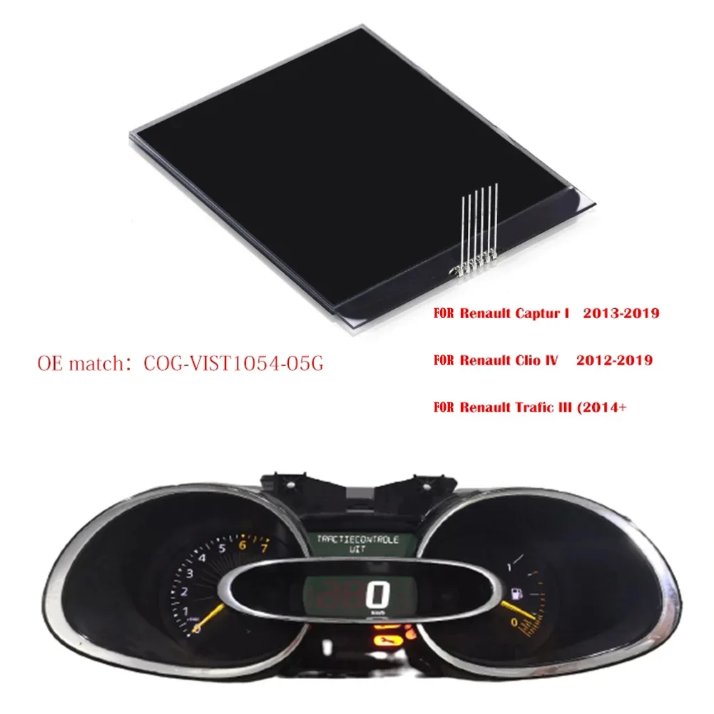 

Black Instrument Cluster LCD Display For Ren Ault Clio Captur Trafic COG-VIST1054-05 Improved Heat Sink