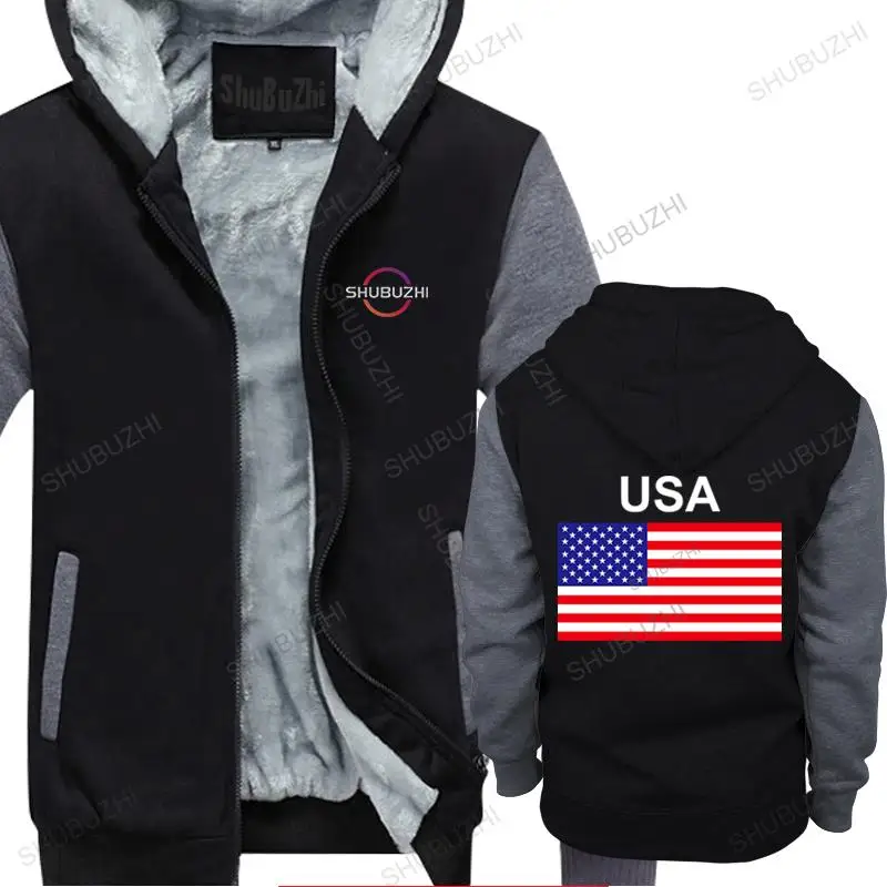 

new sweatshirt men high quality fall winter hoodie United States of America USA US FALG homme brand cotton thick jacket hoody