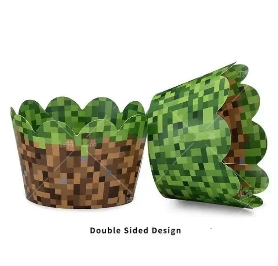 24 шт. бумажных формочек для выпечки в стиле Minecraft с изображением крипера, формочки для кексов, формочки для конфет, бумажные формочки для десертов, подарок на день рождения или для вечеринки. (art.: 3920dd06253aa) - 3920dd06253aa
