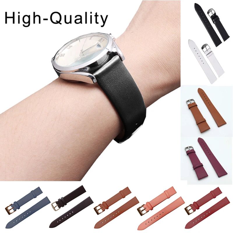 

DIY Leather Watchbands 12/14/16/18/20/22mm High Quality Wrist Belt Bracelet Brown Black Watch Strap Replacement Accessories