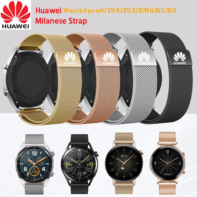 Milanese Steel Strap Huawei Watchband for Huawei GT 3 /GT2 Pro GT 2 Pro Universal 20mm 22mm High Quality Strap for Man Women