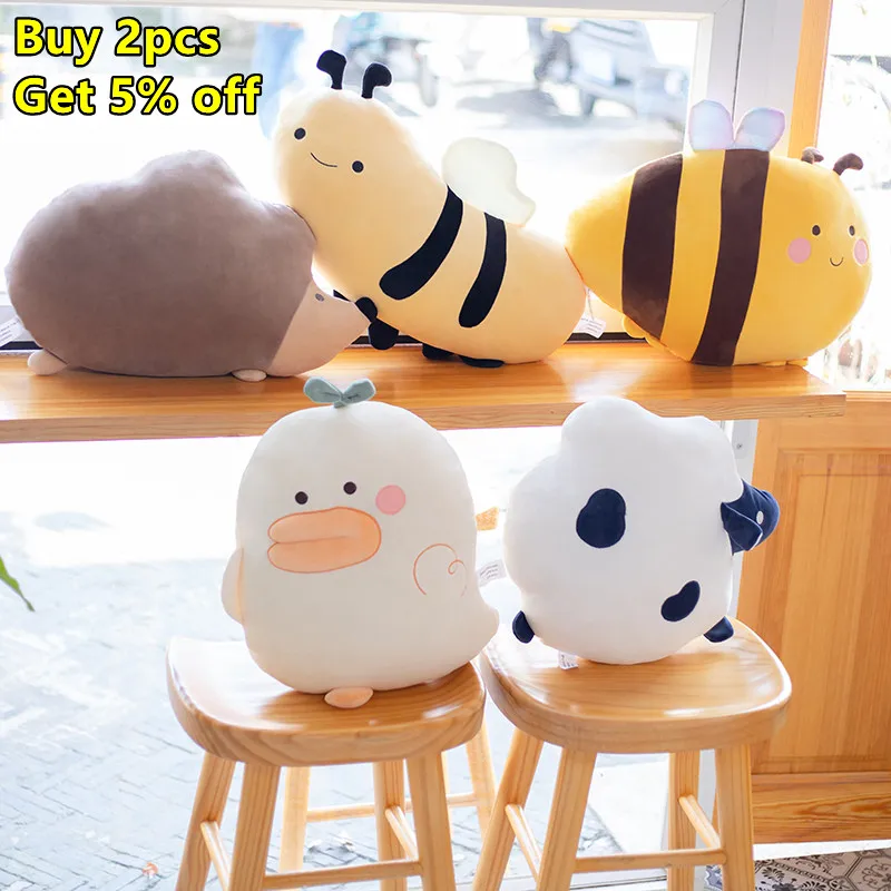 

1 Piece Animal Pillow Toys Kawaii Stuffed Bee,Duck,Hedgehog Toys For Children Soft Sofa Decoration Pillow Cushion Girls Toy