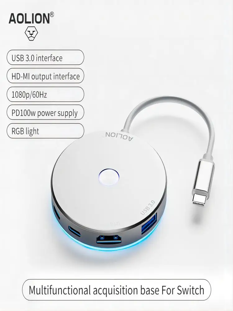 4K/60Hz HDMI-совместимый RGB видеоадаптер для Nintendo Switch PD100W USB 3.0 Type C видео конвертер