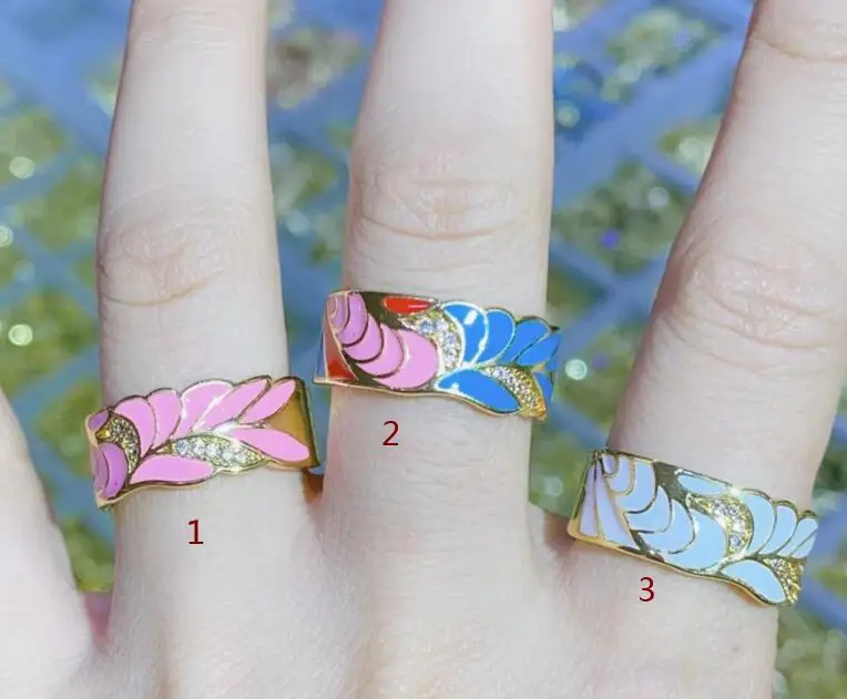 

Женское Открытое кольцо с эмалью, 1 шт.