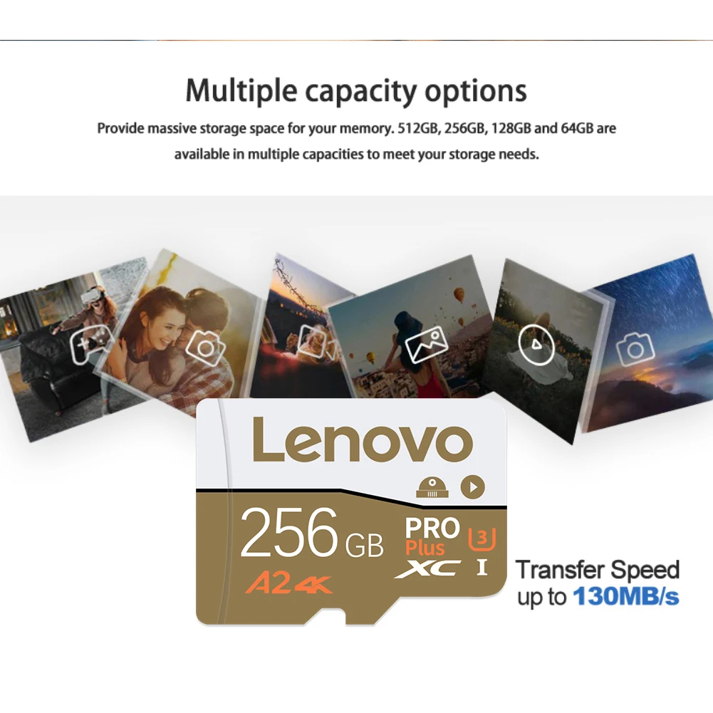 Фото Карта памяти Lenovo High Speed Micro SD 32GB/64GB/128GB/256GB/512GB Class10: Надежное хранилище для камер, телефонов и видеорегистраторов №4