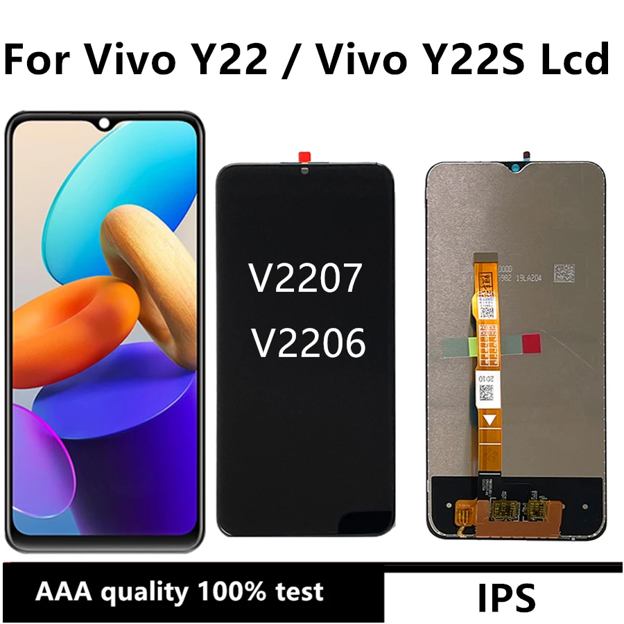 

6.55'' Display for Vivo Y22 V2207 Lcd Display Touch Screen Digitizer Assembly for Vivo Y22s V2206 LCD Repair Parts