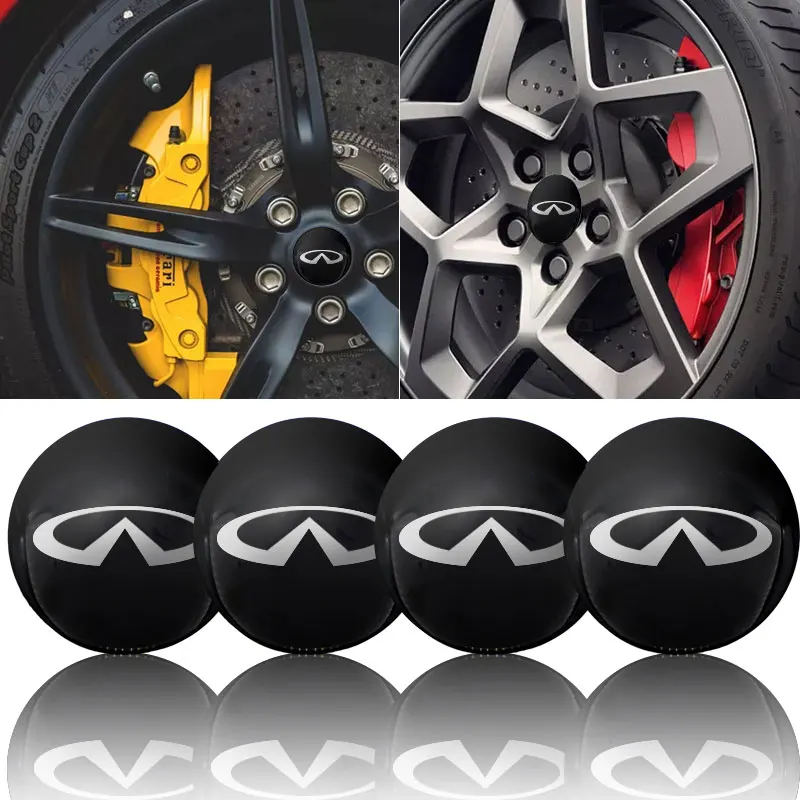 

4pcs Car Wheel Center Hub Cap Badge Logo Emblem Tires Cover Sticker For Infiniti FX35 Q50 Q30 ESQ QX50 QX60 QX70 EX JX35 G35 G37