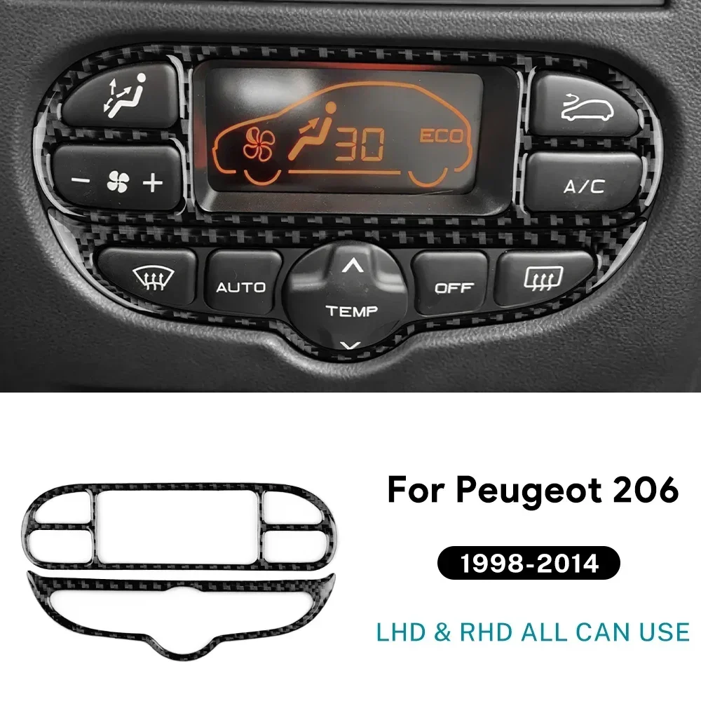 

Настоящая мягкая наклейка из углеродного волокна с левым рулем и кнопкой центрального управления для Peugeot 206 1998-2008 2009 2010 2011 2012 2013 2014