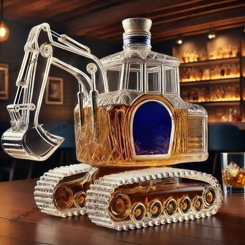 Фото Бутылка для вина ZOCI-glass, креативная бутылка для вина в форме экскаватора, бутылка для игристого вина №1
