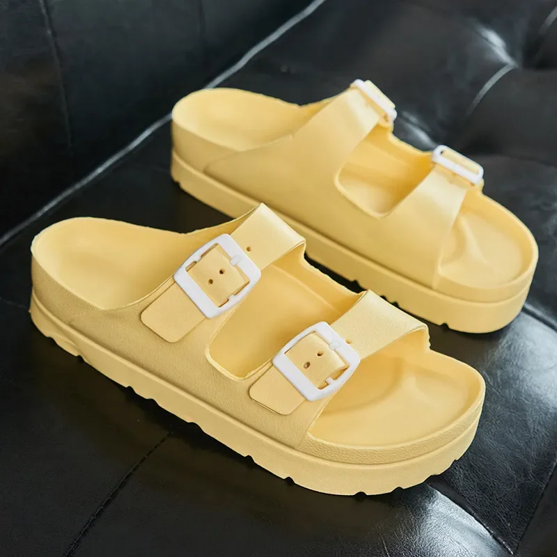 

Arrival 2023 Thick Sole Sandals Breathable Comfort Beach Casual Shoes Double Belt Adjustable Flat Slippers Jelly Shoe Mujer