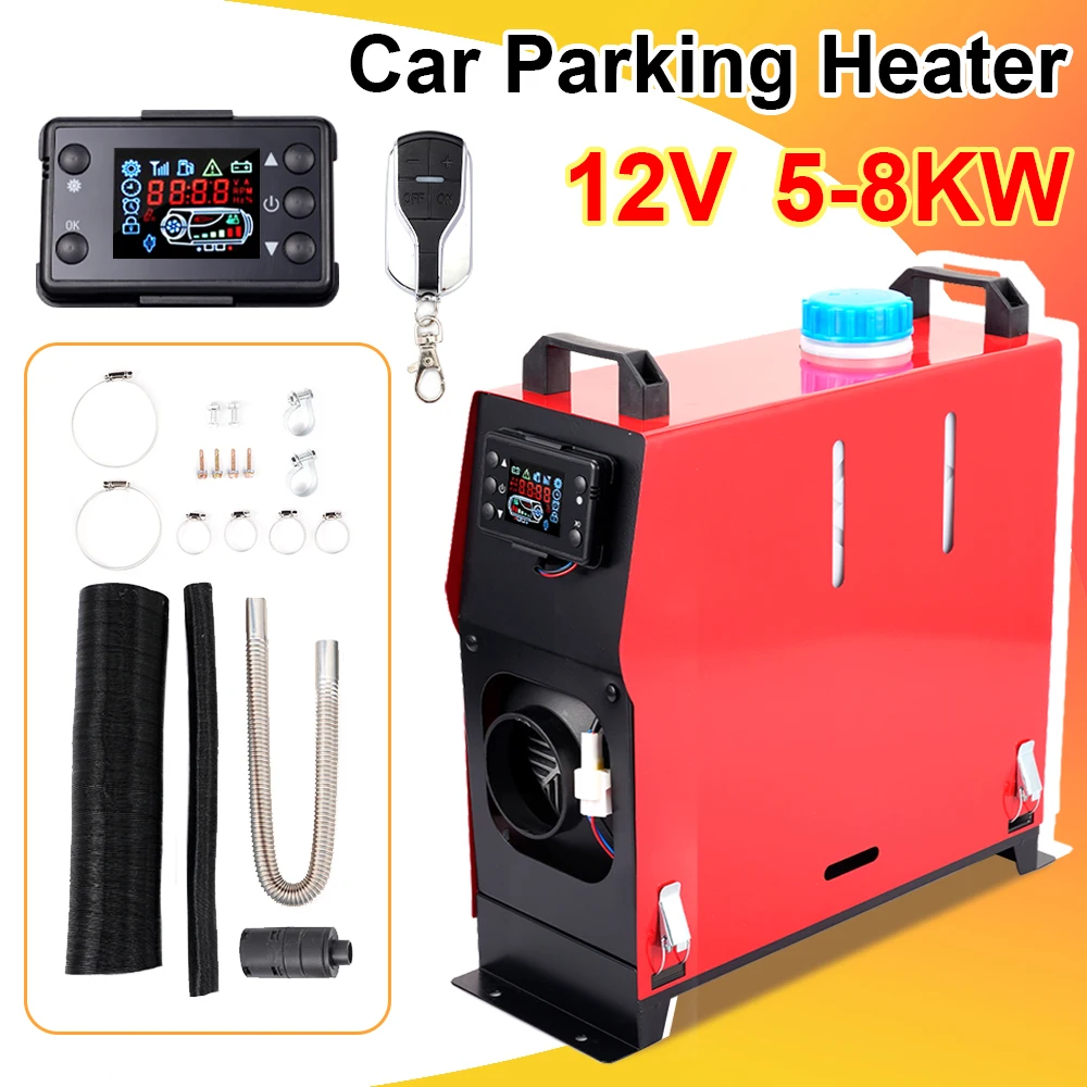 

12V 1-8KW Air Diesel Heater All in One Machine Adjustable LCD Monitor Heater Diesel Parking Warmer For Truck For RV