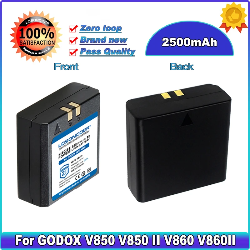 

Аккумулятор LOSONCOER 2500 мАч для вспышки GODOX V850 V850 II V860 V860II