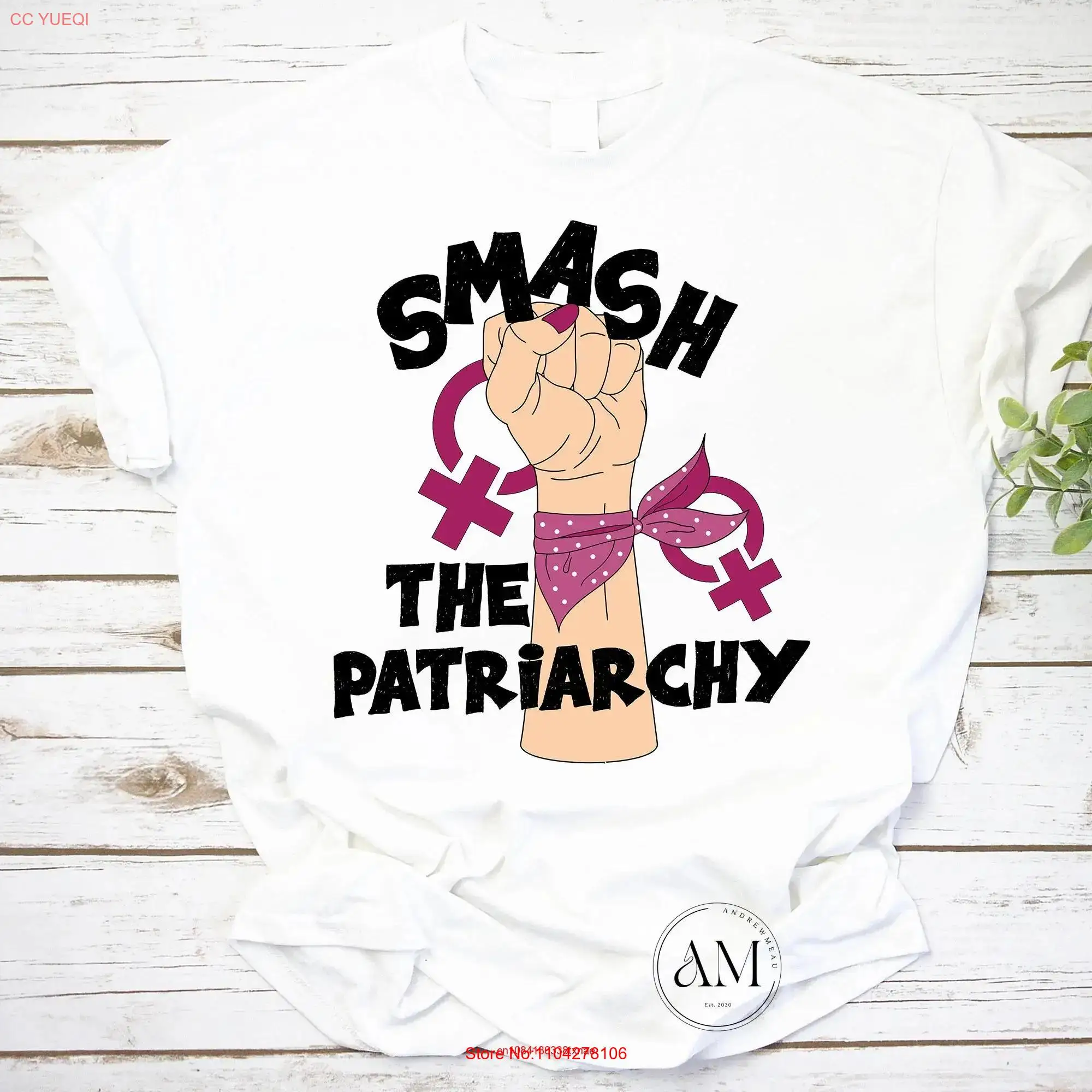 Smash The Patriarchy Strong Woman Феминистская винтажная футболка для женщин с длинными или