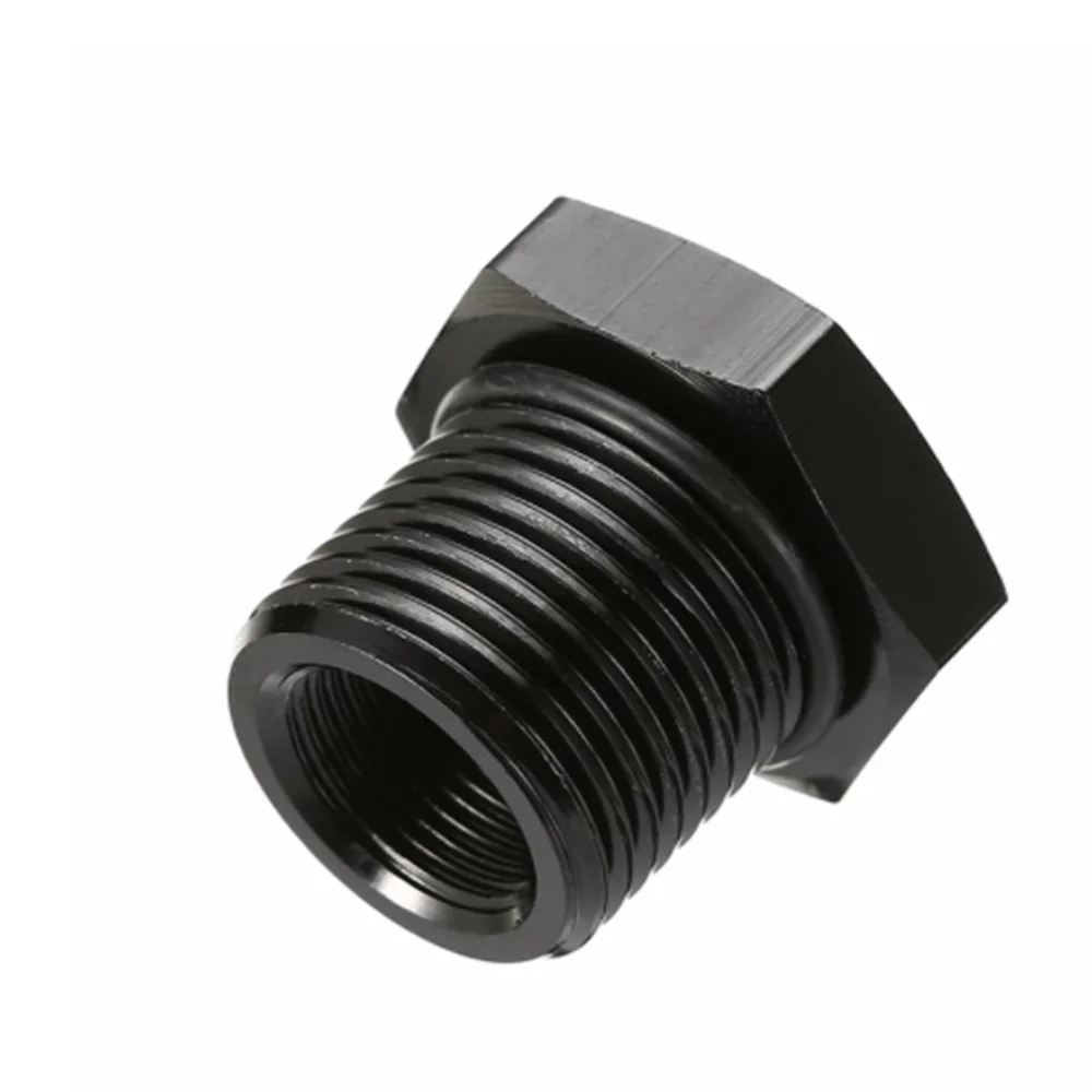 

1PCS 13/16-16 3/4NPT Black Aluminum Automotive Hexgaon Threaded Oil Filter Adapter Joint HJ