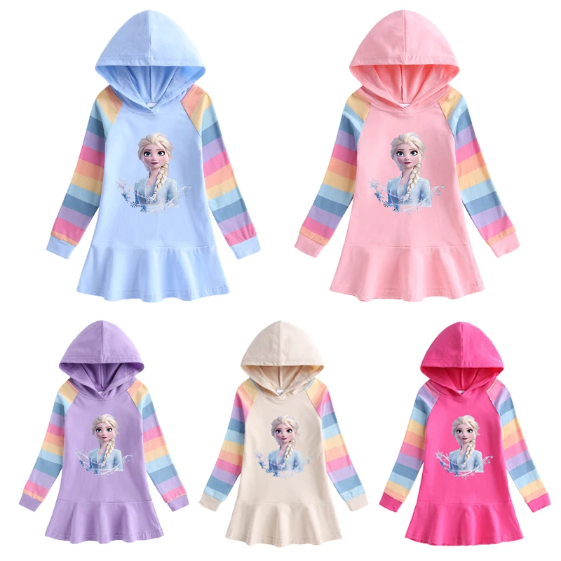 Детское платье-свитер с капюшоном длинным рукавом |