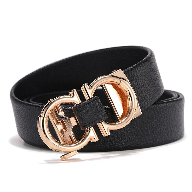 Men's High-end Automatic Buckle Cowhide Fashionable Business Male Leather Belt for men
