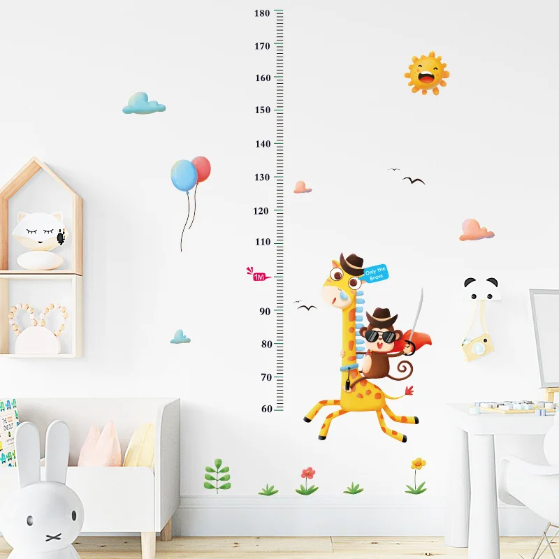 

Giraffe Monkey Height Measurement Wall Stickers Children's Room Kindergarten Decorative Cartoon Wall Posters