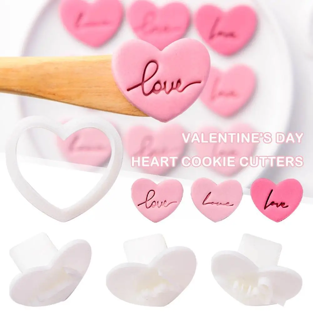 

Love Letter Biscuit Fondant Embosser Stamp Mold Heart Day Decoration Valentines Shaped Cookie 3styles Cutters Cake Wedding B3v7