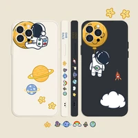 cute cartoon planet astronaut phone case for iphone 13 11 12 pro max xs max xr x8 7 plus se 2020 6 6s silicone shockproof cover
