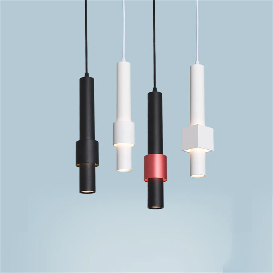 Подвесной светильник с длинной трубкой черные и белые светильники для спальни