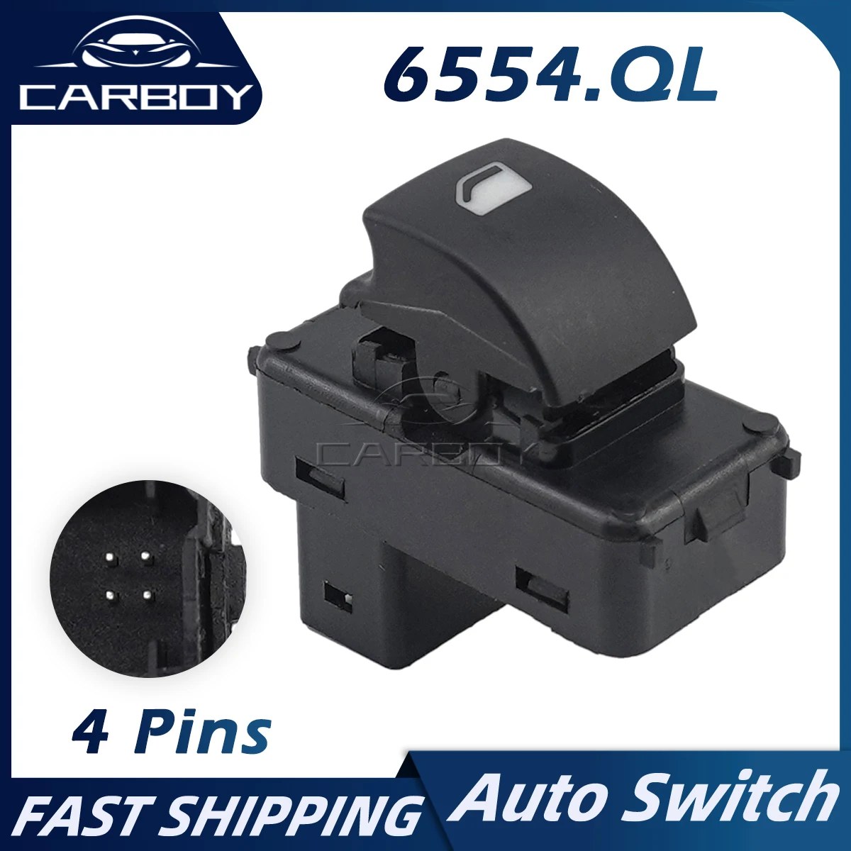 

6554.QL Car Electric Power Window Lifting Switch For Peugeot 207 Citroen C4 Passenger Side 6554.ZL 6490.HQ 6554.HJ 6554QL 6554ZL