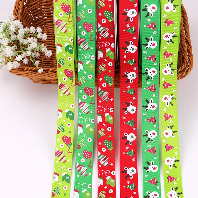 

10 ярдов/партия, новогодняя лента в рубчик, 2,5 см