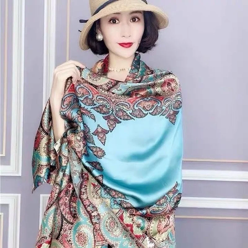 Новинка 2022 высококачественный Шелковый универсальный солнцезащитный шарф в