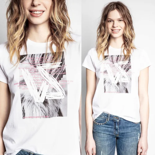 

2021 New Summer Brand Luxury Classic Big Print Fashion Design Casual Versatile Round Neck Cotton Short Sleeve T-Shirt Z1
