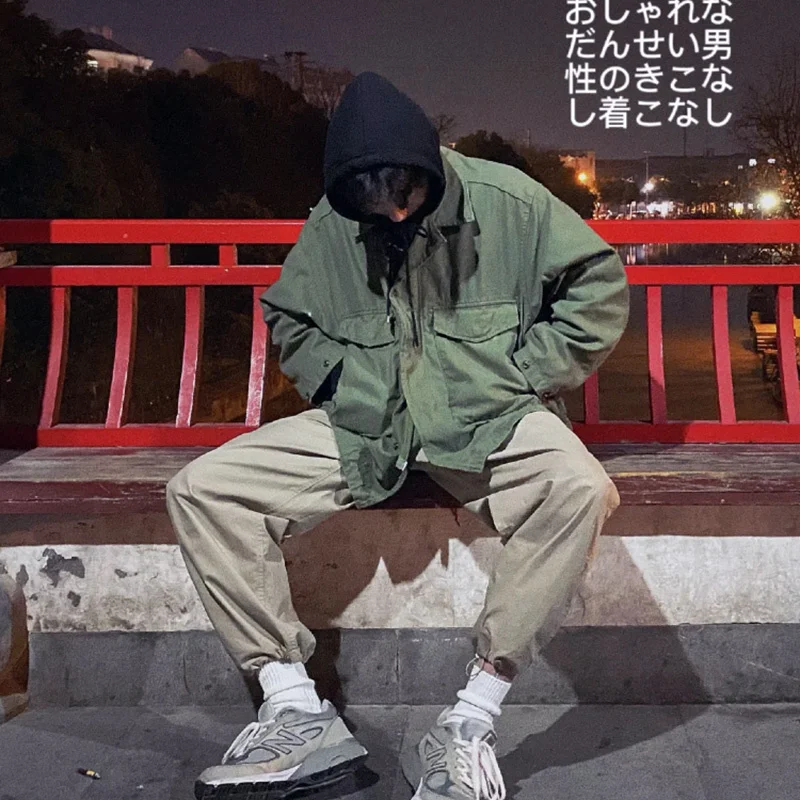

23SS BEAMS M65 M-65 Japanese Military Style Multiple Pockets Tooling Jacket Loose Coat For Men And Women