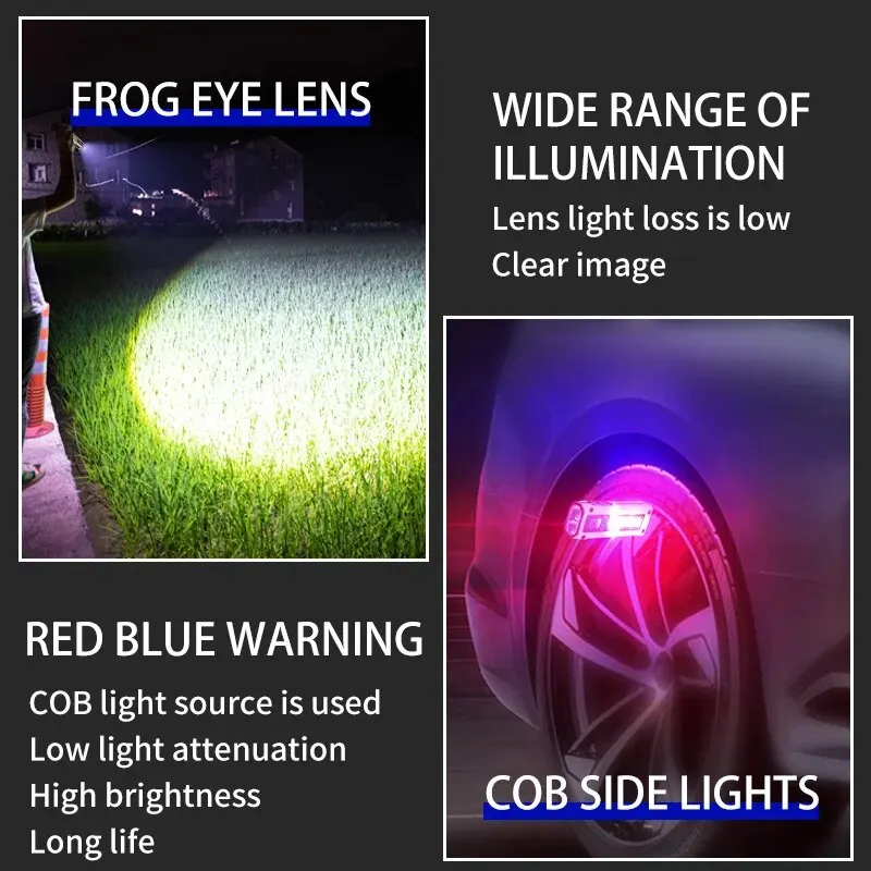 Водонепроницаемый Аварийный Фонарик С Магнитным Будильником Брелок SOS Внешний